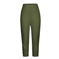 thumbnail image 5 of Mrat Exercise Pants for Women Women's Comfy High Waisted Workout Capris Matching Slim Fitting Yoga Gym Pants Yoga Pants for Women S-4 Green L, 5 of 6