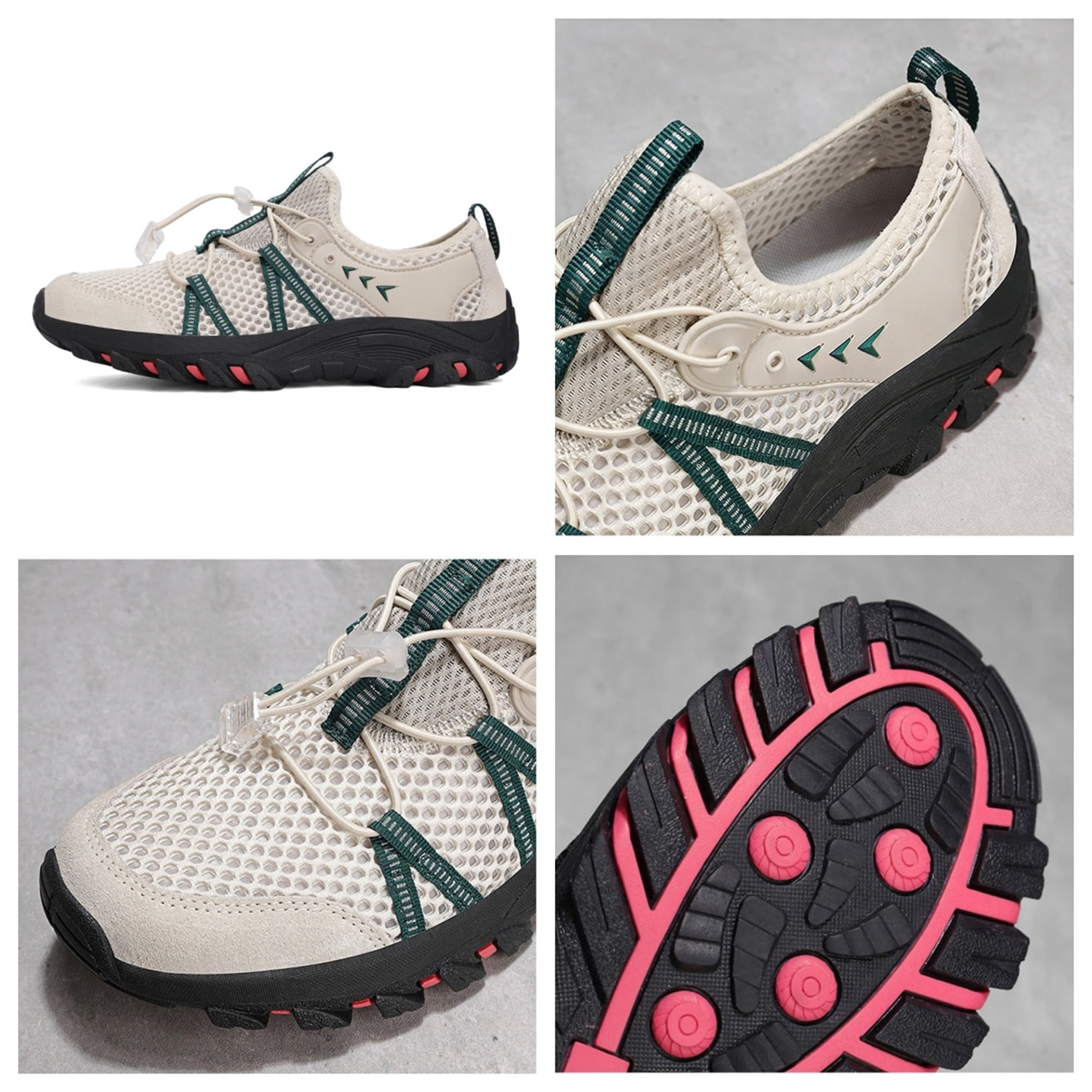 LASUDRAA Men Women Unisex Outdoor Hiking Shoes, Breathable Mesh Non‑Slip Lightweight Quick‑Lace Trekking Water Sneakers