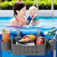 thumbnail image 3 of Pool Side Storage Basket with Cup Holder, Above Ground Pool Accessories Swimming Pool Hanging Storage Baskets Large Capacity Durable Pool Organizers for Towels, 3 of 8