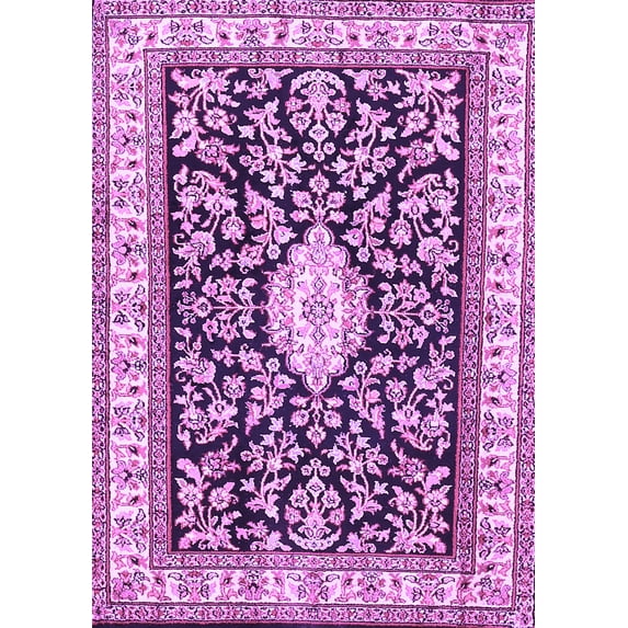 Ahgly Company Indoor Rectangle Medallion Purple Traditional Area Rugs, 2' x 3'