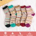 thumbnail image 2 of 5 Pairs Women's Winter Socks,Warm Soft Full Cushion Crew Socks--Double thick needle-Mixed color-vintage-Mixed color, 2 of 5