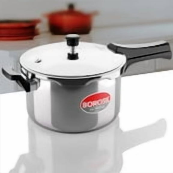 Borosil 3 L Triply Outerlid Presto Cooker | SS304 Food Grade Stainless Steel Pressure Cooker | Gas Stove & Induction Compatible | Dishwasher Safe | 5 Years Warranty