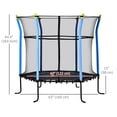 thumbnail image 2 of 63" Indoor Trampoline with Enclosure Net - Blue Steel Frame Bouncer | Safe & Lightweight Jumping Fun for Home Playroom Use, 2 of 7