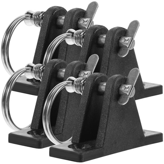 4 Pack Bimini Top Deck Hinge with Pin and Ring, 316 Stainless Steel, with Screws