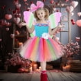 thumbnail image 2 of MHFRRA Girl Dress Sparkly Rainbow Girls Tutu Dress with Sequins Mesh Party Gown for Toddler Kids Fancy Occasion, 2 of 5