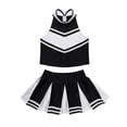 thumbnail image 3 of Manyakai Kids Girls Cheer Leader Outfit Cheerleading Uniform Shell Tank Top with Pleated Skirt Set Black 12, 3 of 7