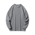thumbnail image 2 of Plus Size Sweatshirts for Men Big & Tall M-5X Long Sleeve Crewneck Shirts Casual Solid Color Pullover Slim-Fit Basic No Hood Sweatshirt Tops, 2 of 4