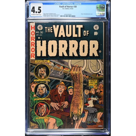 Vault of Horror #30 CGC VG+ 4.5 Off White to White Classic Dismemberment Cover! Comic Book