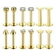 thumbnail image 1 of Paquete de 12 piercings para labio de acero inoxidable de 16 g, piercings para la nariz con circonita cúbica. 金色 套装, 1 of 6