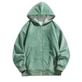 thumbnail image 2 of Gibobby Sudadera con cierre hombre Sudadera de forro polar con capucha para hombre(Verde,G), 2 of 5