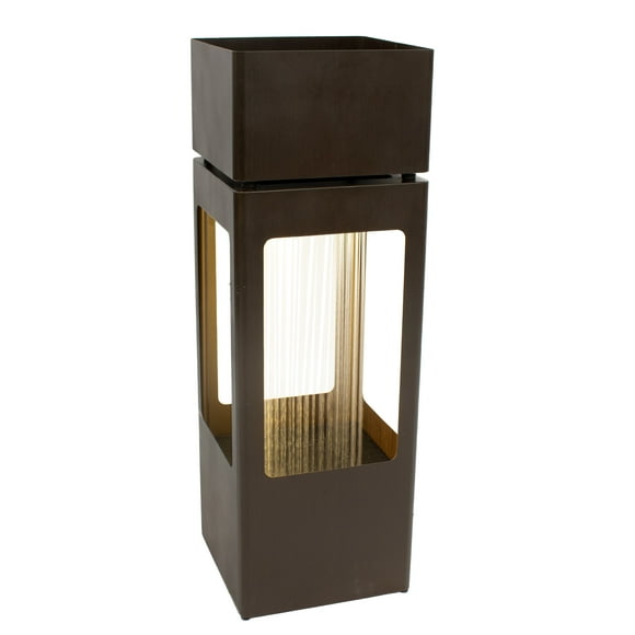 Sunnydaze 36" H Serene Showers Zinc Outdoor Water Fountain with Warm White LED Lights