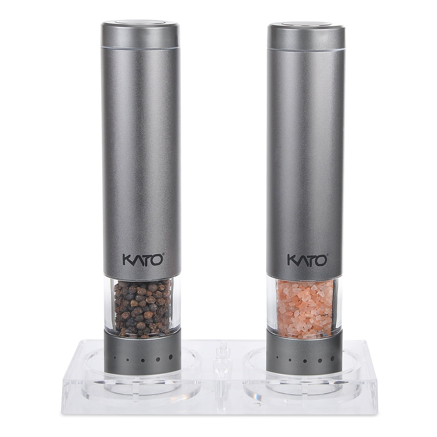 Kato Electric Salt and Pepper Grinder Set Battery Operated, Stainless