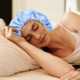 thumbnail image 4 of (Sky Blue) 1 pc sleeping hat, solid color, double layers with elastic beauty hat, portable lock, 4 of 5