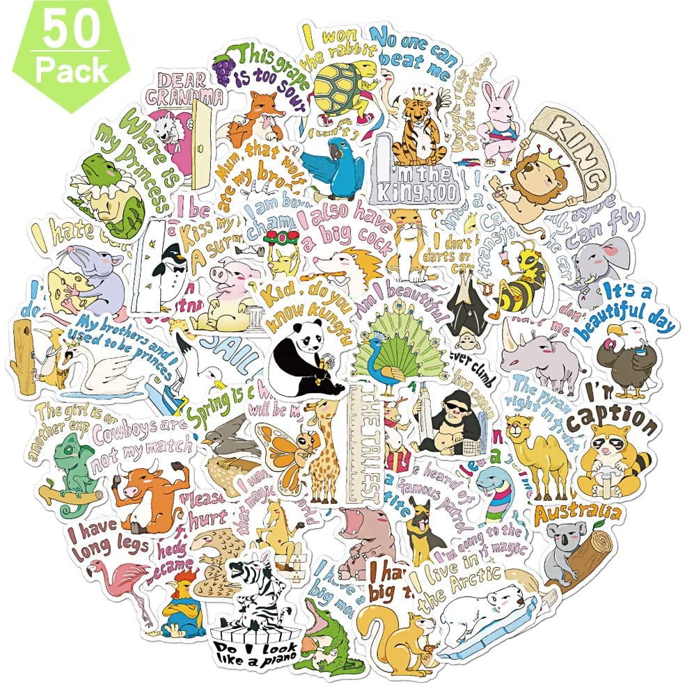 dxj cute animal metaphor sticker vsco for water bottles50