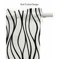 thumbnail image 5 of Beige Black Stripe Kitchen Valances for Windows Farmhouse Linen Window Valance Curtain for Living Room Window Treatment Abstract Art Vertical Wave Lines Valance Rod Pocket Topper Drape, 60 x 18 Inch, 5 of 6
