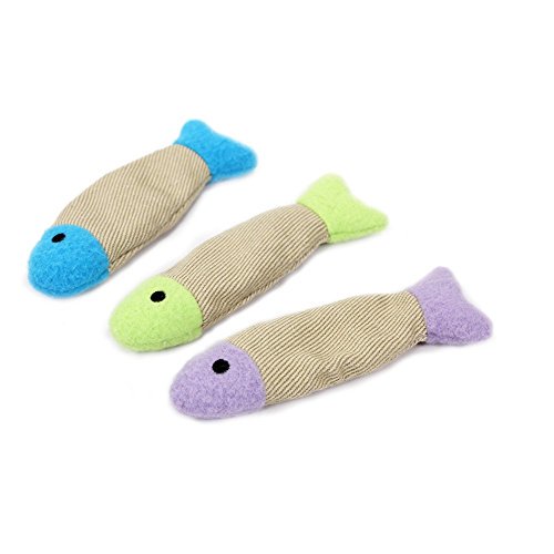 SmartyKat Fish Flop Cat Toy Catnip Crinkle Toys, 3 Toys per package