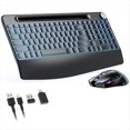 thumbnail image 1 of Teclado y Ratón Inalámbricos Ergonómicos Recargables de 2,4 G para Portátil con Retroiluminación RGB y Control Deslizante., 1 of 8