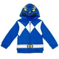 thumbnail image 3 of Power Rangers Blue Ranger Toddler Boys Fleece Zip Up Hoodie Blue 3T, 3 of 5