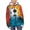 thumbnail image 3 of Chririnla Art Soccer Ball Water Flame Girls Long Sleeve Hooded Pullover Lightweight with Pockets Trendy Comfy Top for Teens Fall ​​Size 10-12​​, 3 of 6