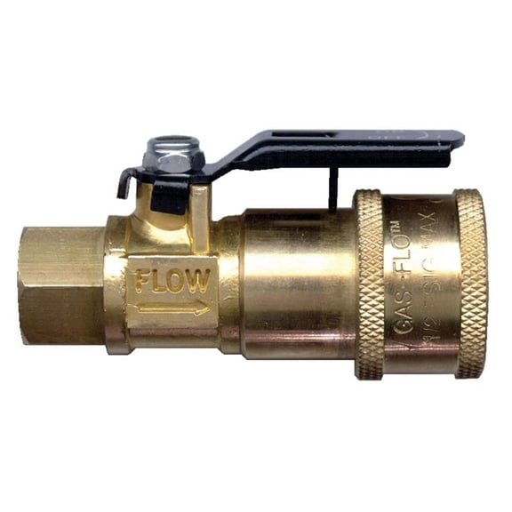 JR Products 07-30435 Natural and LP Gas Coupler with Shut Off for RV Cooking Stoves