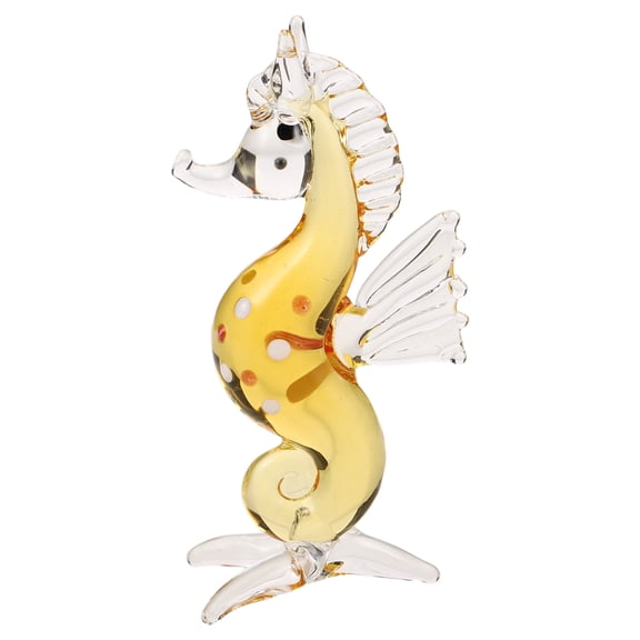 BESTYASH Yellow Crystal Seahorse Figurine Nautical Tabletop Decoration for Coastal and Beach Home Decor
