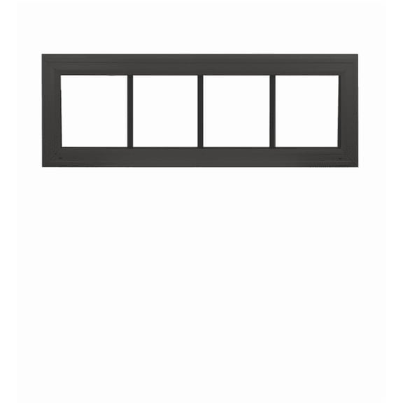 Double Pane Windows 48" x 10" Vinyl Window (Black front and White back) with Grids, Argon Filled, Low-E Glass, Florida Approved