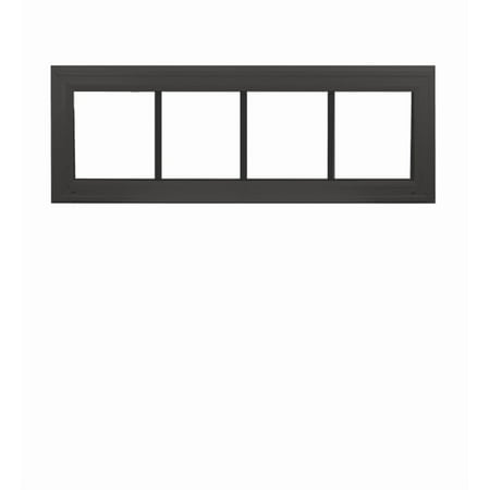 Double Pane Windows 48" x 10" Vinyl Window (Black front and White back) with Grids, Argon Filled, Low-E Glass, Florida Approved