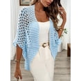 thumbnail image 3 of 2026 Womens Knitted Cardigan Loose Lightweight Summer Sweater Spring Casual Clothes Blue L, 3 of 5