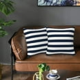 thumbnail image 3 of Navy Blue and White Stripe Throw Pillow Covers 18x18 in Farmhouse Pillow Case Soft Outdoor Cushion Covers Set of 2 for Sofa Bed Bedroom Car Chair Living Room Home Decorative, 3 of 6