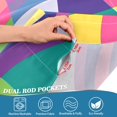 thumbnail image 3 of Yayeee Kitchen Curtains Tier Pair Light Filtering 27"x24" Rod Pocket Short Cafe Window Panel, Colorful Wavy Pattern, 3 of 7