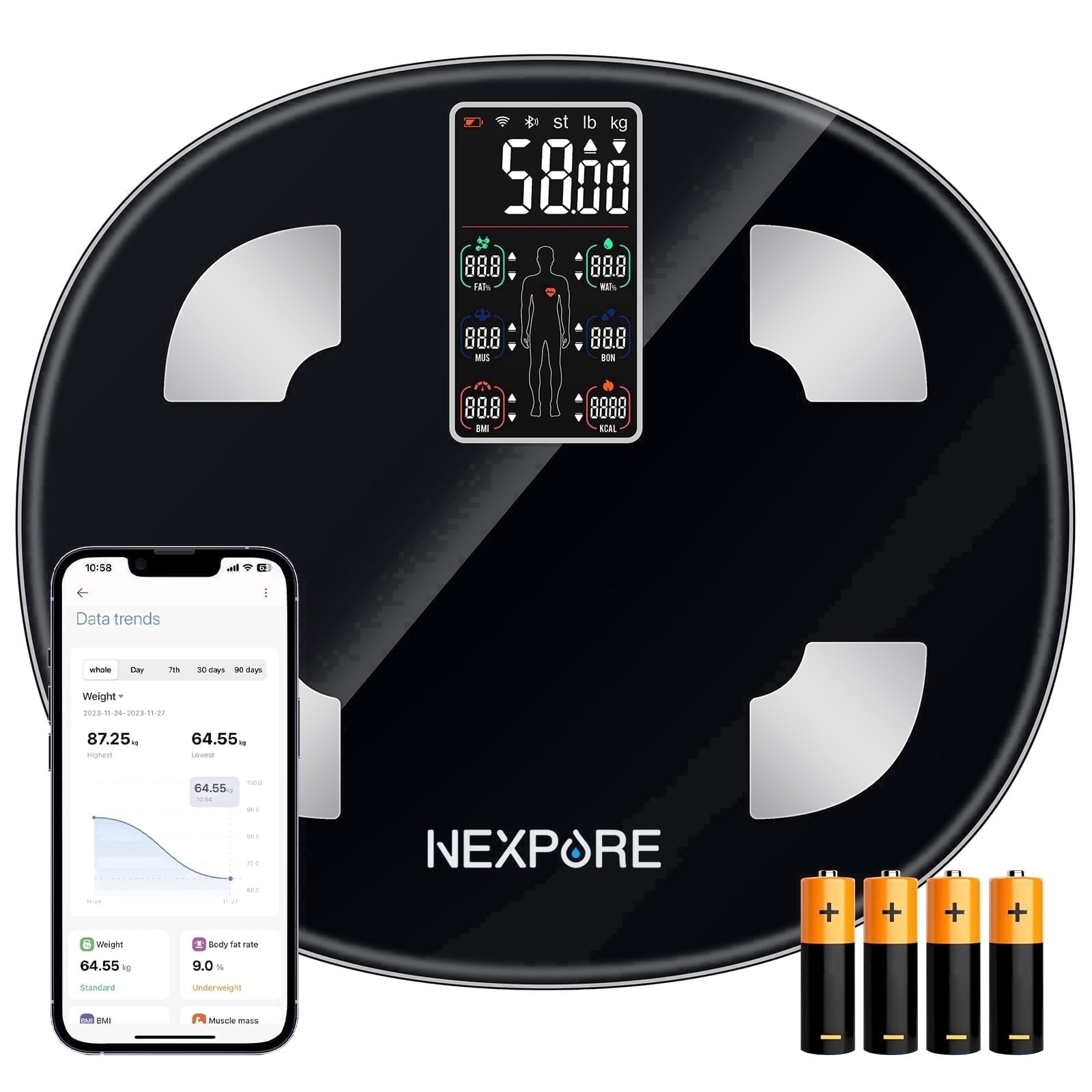 Garmin Index S2, Smart Scale with Wireless Connectivity, Measure