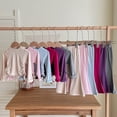 thumbnail image 5 of Pandaie Girls Drawstring Crop Blous Top Flare Pants 2 Piece Set Solid Color Stretch Long Sleeve Casual Fashion Tracksuit Pink,9-10 Years, 5 of 6