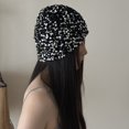 thumbnail image 7 of Byfri Sequin Crochet Skull Cap Hollow Out Summer Beanie Hat for Beach Parties Black 54-58cm, 7 of 7