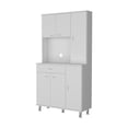 thumbnail image 3 of Pemberly Row 90 Pantry Cabinet with Six Doors White Engineered Wood, 3 of 7