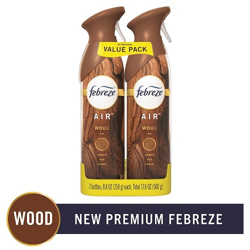 Febreze Air Spray OdorEliminating Air Freshener, Wood, 2 ct Walmart