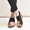 Black, variant on WIZUTIZ Wedge Sandals for Women Split Toe Platform Sandals Women Hiking Sandals Women Dating Comfort Stretch Beach Sandals Pull-On Shoes Wide Leopard Animal Print Sandals for Lady Party Black
