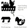 thumbnail image 3 of Black Cats Key Holder for Wall Mounted Key Holder Hooks Metal Key Coat Rack Hangers with 10 Hooks Key Organizer Rack Wall Decorative for Towel Entryway Front Door Hallway 10.6x6.3Inch Black DIY, 3 of 9