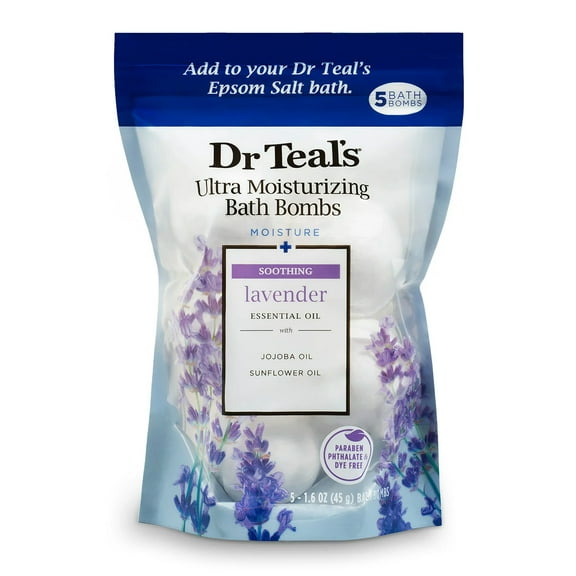 Dr Teals Ultra Moisturizing Bath Bomb Soothing Lavender 5/PK