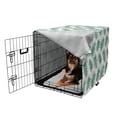 thumbnail image 2 of Green Dog Crate Cover, Watercolor Art Style Palm Leaves Tropical Nature Exotic Rainforest Foliage, Easy to Use Pet Kennel Cover for Medium Large Dogs, 35" x 23" x 27", Forest Green White, by Ambesonne, 2 of 6