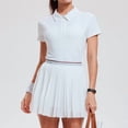 thumbnail image 3 of Top-kevin Two Piece Tennis Skirt Set Golf Outfits for Women High Waisted Tennis Short Dress with Pockets Athletic 2 Piece Sets, 3 of 6