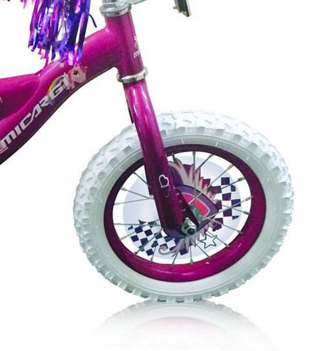 USToyOutlet 12" BMX S-Type Frame Bicycle Coaster Brake One Piece Crank Purple Rims White Tire Kid's Bike - Purple