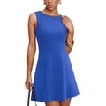thumbnail image 6 of Women's 2025 New Summer A-Line Sleeveless Boat Neck Mini Dress Club Party Little Short Dresses, 6 of 9