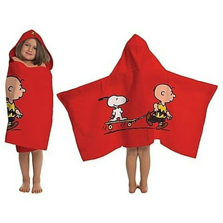 Peanuts Best Friends Charlie Brown, Snoopy and Woodstock Hooded Towel 22