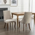 thumbnail image 5 of Aukfa Modern Velvet Dining Chairs Set of 2, Upholstered Kitchen Side Chair Accent Chair w/ Curved Solid Wood Legs,Beige, 5 of 9