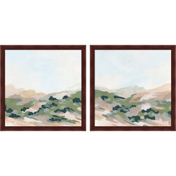 Great Art Now Valley Dusk by June Erica Vess, 2 Piece Framed Art Set Each 13.25"W x 13.25"H