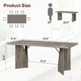 thumbnail image 2 of Senfot 71 Inch Rectangular Dining Table for 6 People, Long Wooden Dining Room Table,Farmhouse Tall Kitchen Table with Large Tabletop & Heavy Duty Legs for Kitchen,Dining Room & Living Room,Gray, 2 of 7