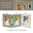 thumbnail image 2 of Excello Global Products EGP-HD-0023 Hand Painted Rustic Wooden Picture Frames, Three Picture Collage Picture Frames, Holds Three 4" X 6" Photos, Tabletop, Brown, 2 of 4