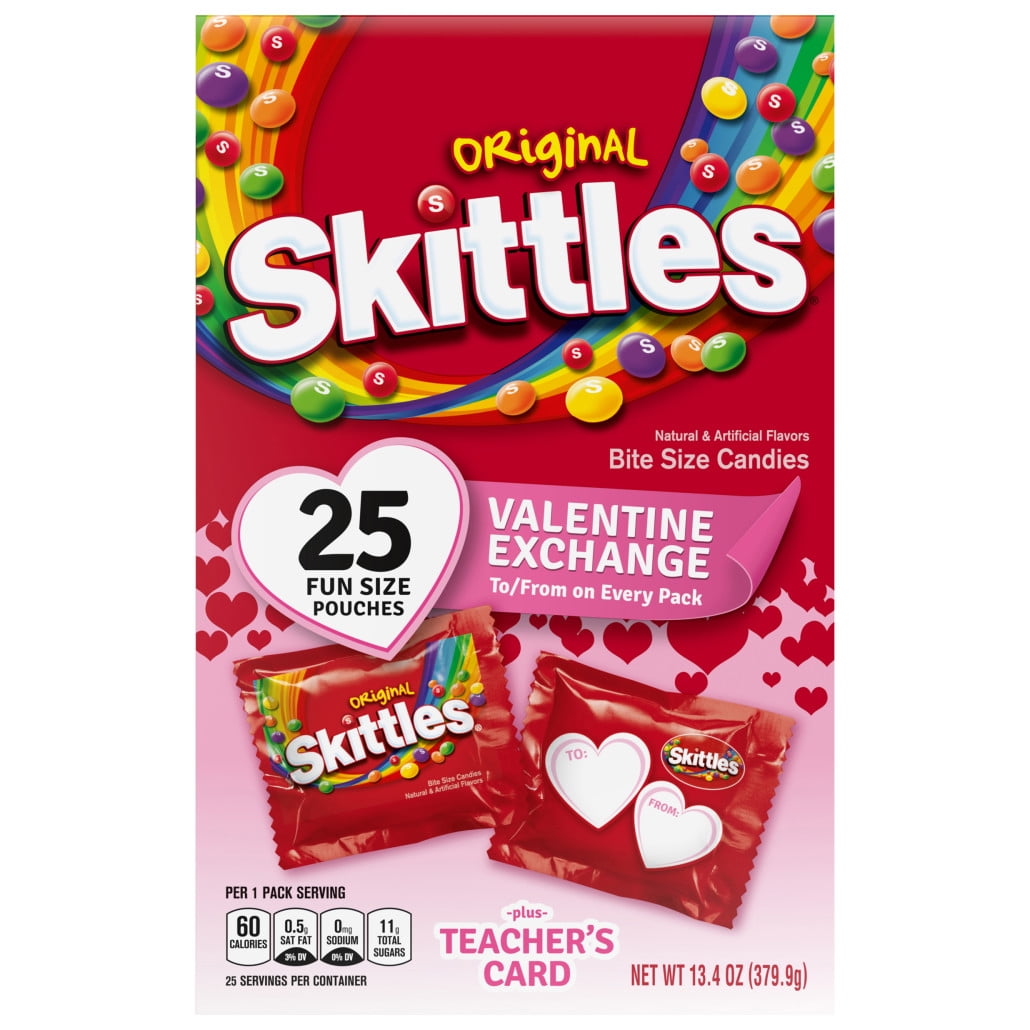 SKITTLES Original Valentine Day Exchange Kit fruity Candy 13.4 oz. (25 Pieces)