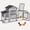 Gray, variant on MEDEHOO Chicken Coop Mobile Chicken House Outdoor, Expandable Hen House with Wheels, Nesting Box, Leakproof Pull-on Tray and UV-Resistant Roof Panel (Grey)