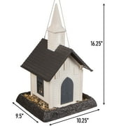 North States Village Collection White and Gray Church Hopper Bird Feeder, 5 lb Capacity